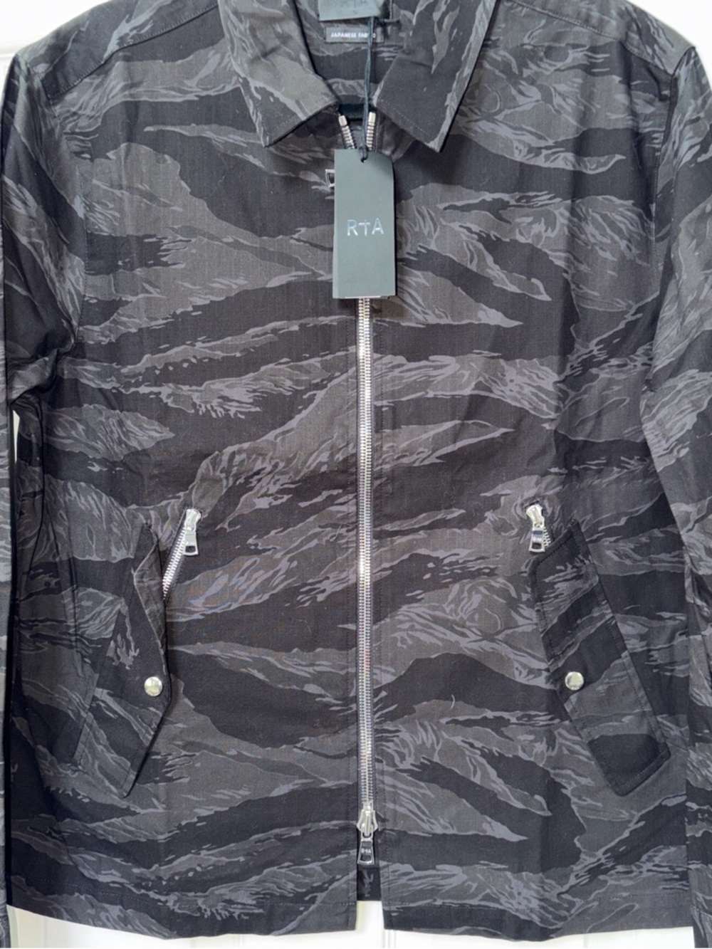 RtA Men’s Black & Gray Camouflage Zip Jacket
